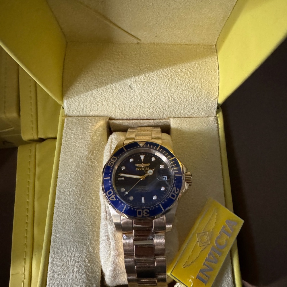 Invicta Silver and Blue Modern Watch